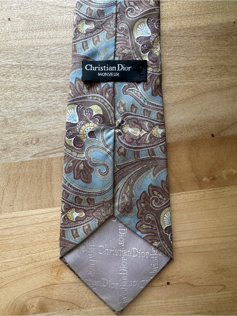 Dior Monsieur Paisley Silk Tie in Brown, Blue & Gold